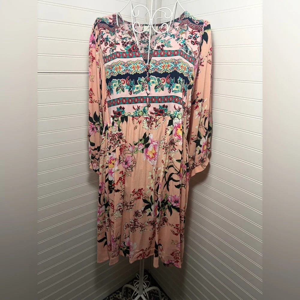 Umgee Floral Blush Mini Dress - Picture 2 of 10